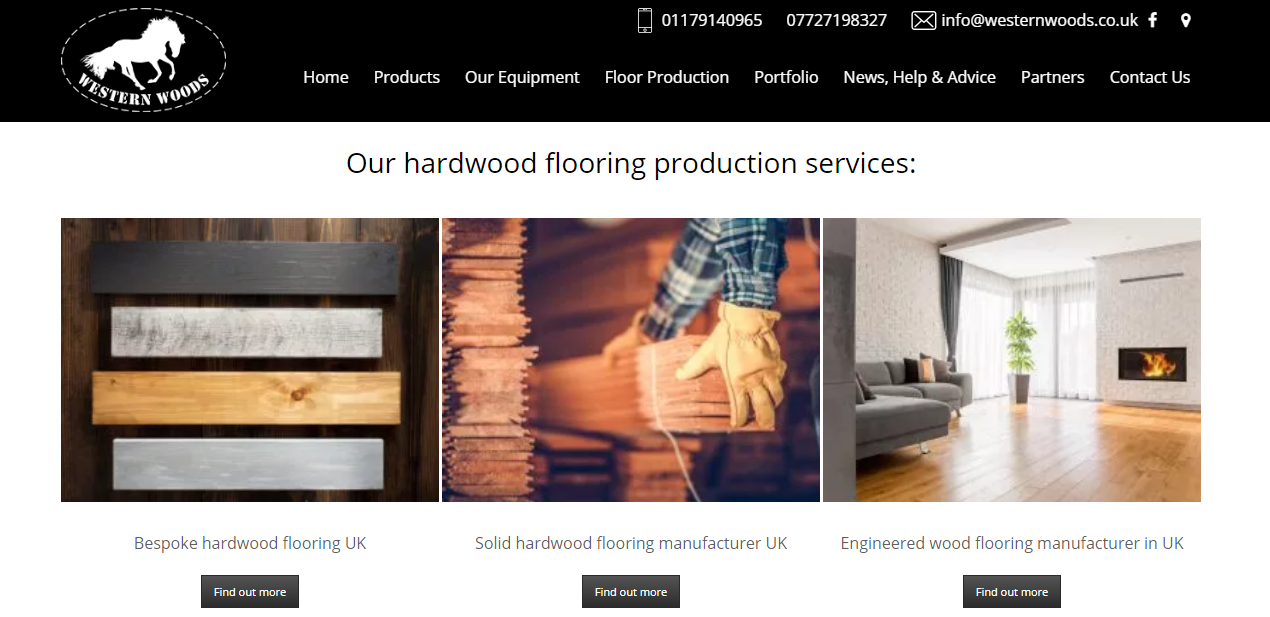 Hardwood flooring production company website 