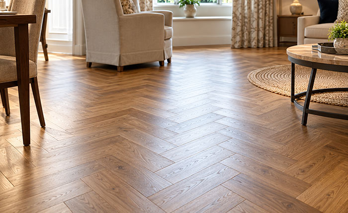 Oak parquet flooring
